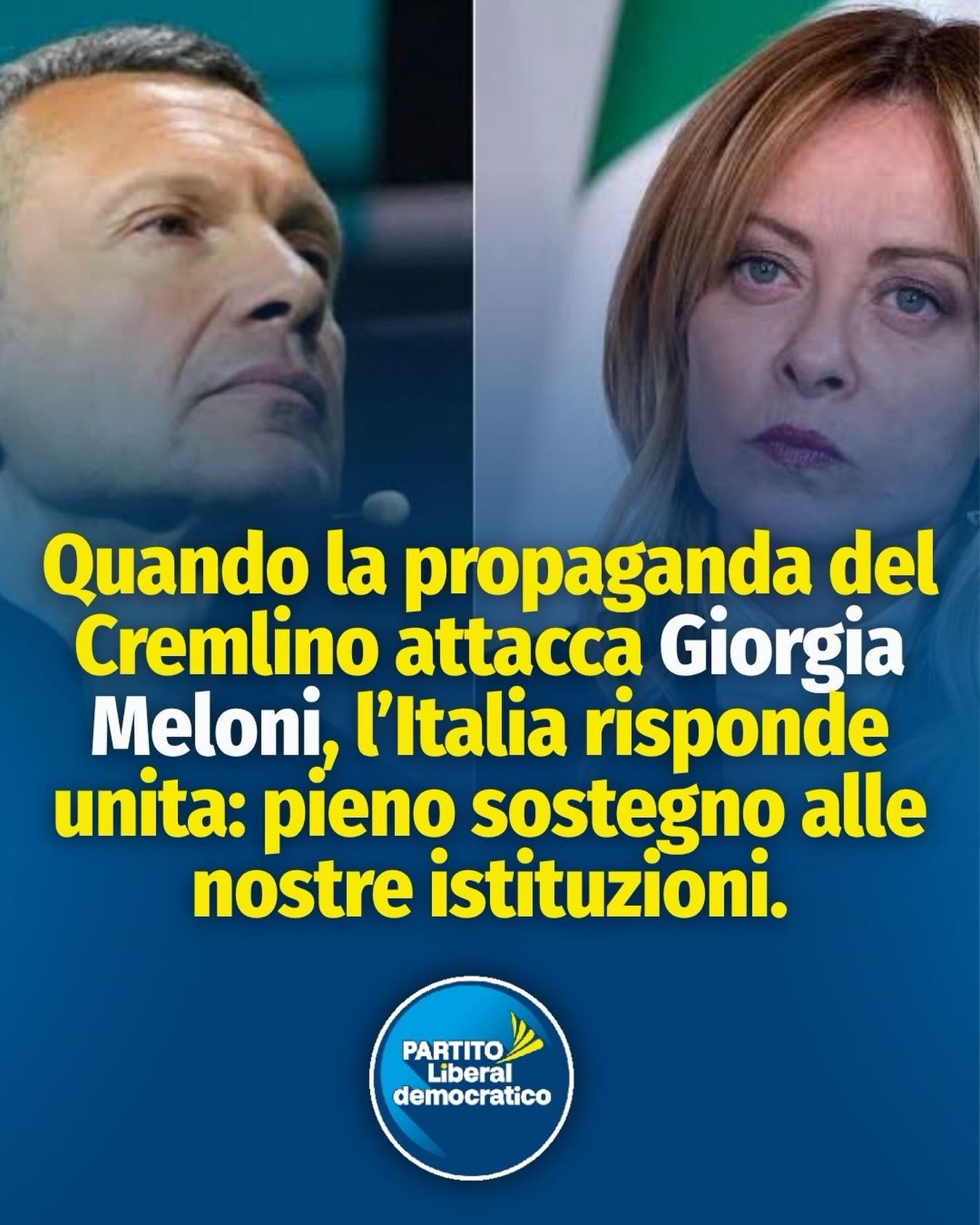 Solidarietà a @giorgiameloni dal Partito Liberaldemocratico. Offese così volgari e pesanti, da un pe