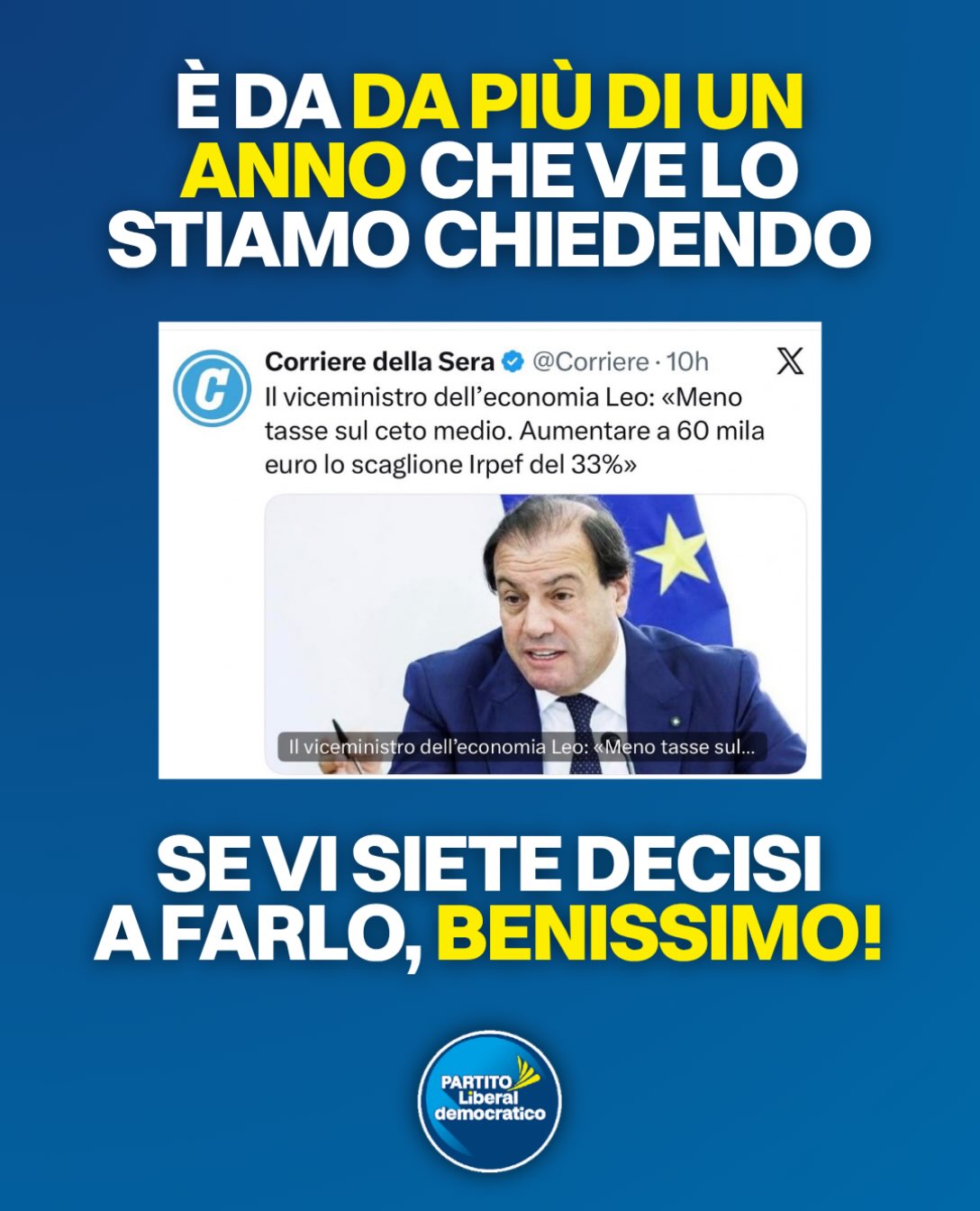 L’anno scorso hanno bocciato il nostro emendamento che proponeva questa misura.
Se quest’anno la fa