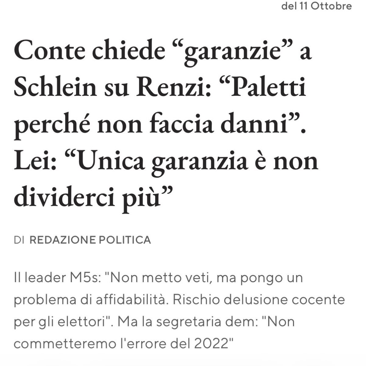 NE VALEVA LA PENA?
Poco più di due anni fa, Italia Viva decise di rinnegare in una notte i suoi cin